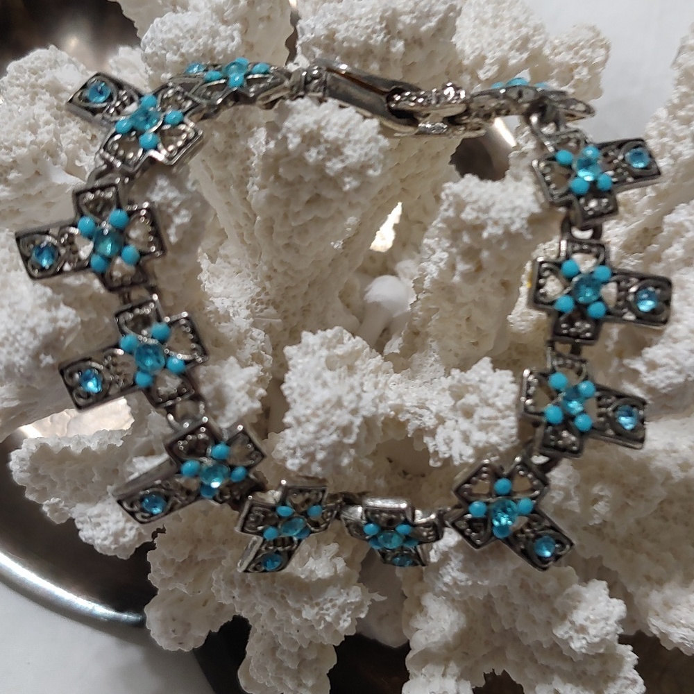 Turquoise cross bracelet